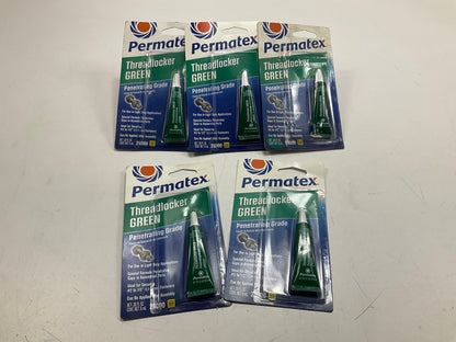 (5) Permatex 29000 Threadlocker Green Penetrating Grade 6mL Thread Locker
