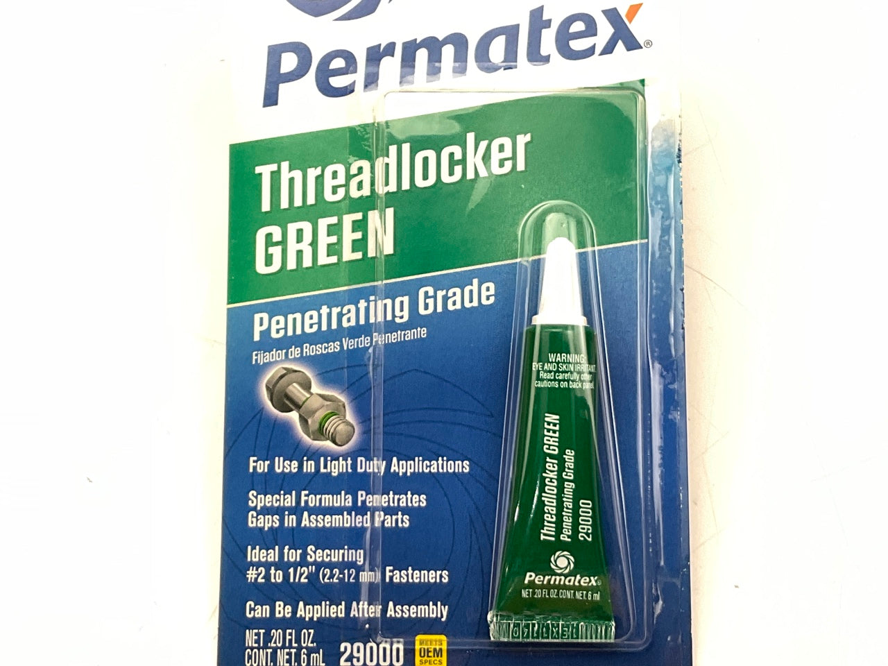 Permatex 29000 Threadlocker Green Penetrating Grade 6mL Thread Locker