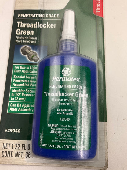 Permatex 29040 Penetrating Grade Threadlocker Green, 1.22 Fl Oz