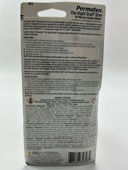 Permatex 34328 The Right Stuff Gray Instant 90 Minute Gasket Maker - 3oz