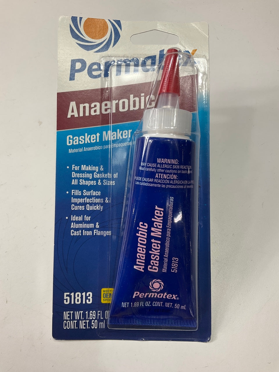 5 / PACK - Permatex 51813 Anaerobic Gasket Maker Quick Cure Red Gel, 50mL Tube