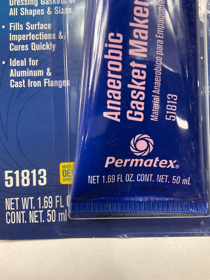 5 / PACK - Permatex 51813 Anaerobic Gasket Maker Quick Cure Red Gel, 50mL Tube