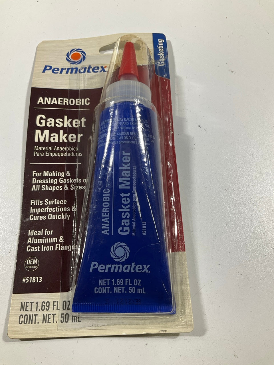 Permatex 51813 Anaerobic Gasket Maker Quick Cure Red Gel, 50mL Tube Pack Of 1