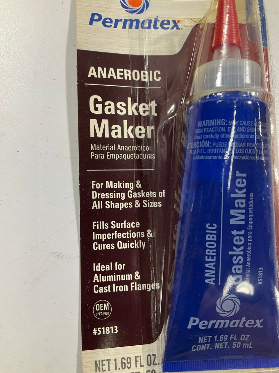 Permatex 51813 Anaerobic Gasket Maker Quick Cure Red Gel, 50mL Tube Pack Of 1