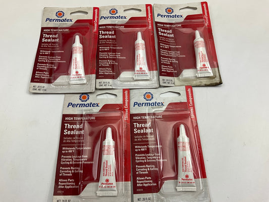 (5) Permatex 59214 High Temperature Thread Sealant, 6 Ml Tube