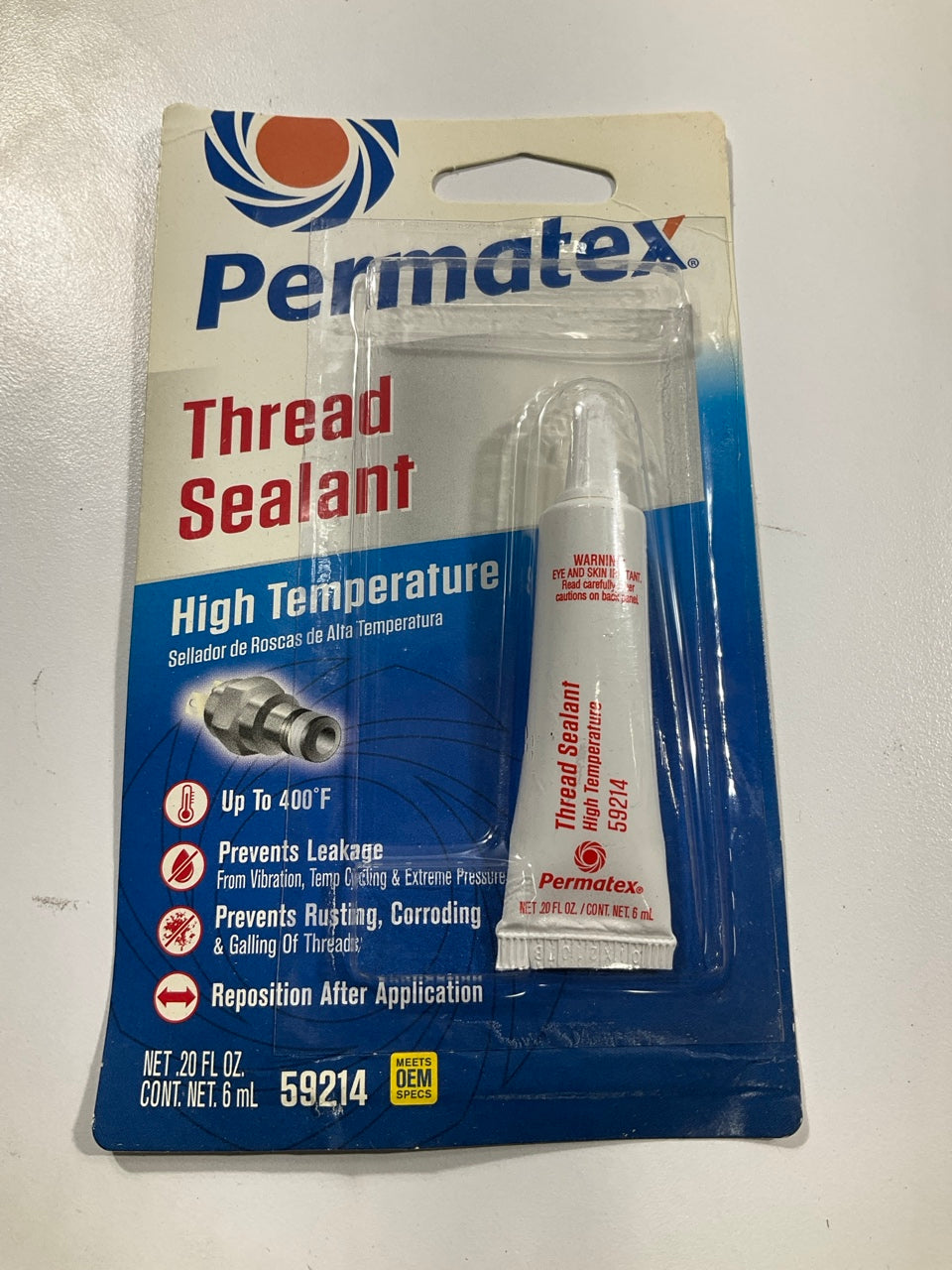 Permatex 59214 High Temperature Thread Sealant, 6 Ml Tube