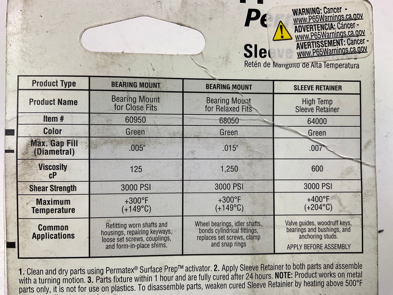 Permatex 64000 High Temperature Sleeve Retainer - 6ML Tube