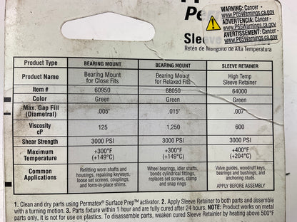 Permatex 64000 High Temperature Sleeve Retainer - 6ML Tube