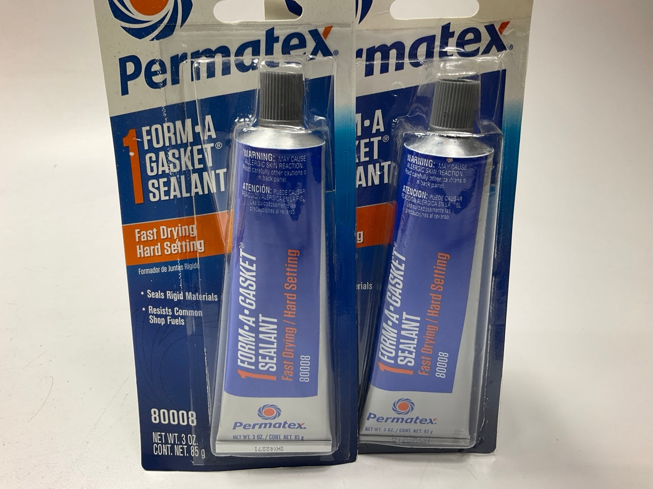 (2) Permatex 80008 Form A-Gasket Sealant 3 OZ. Tube Fast Drying / Hard Setting