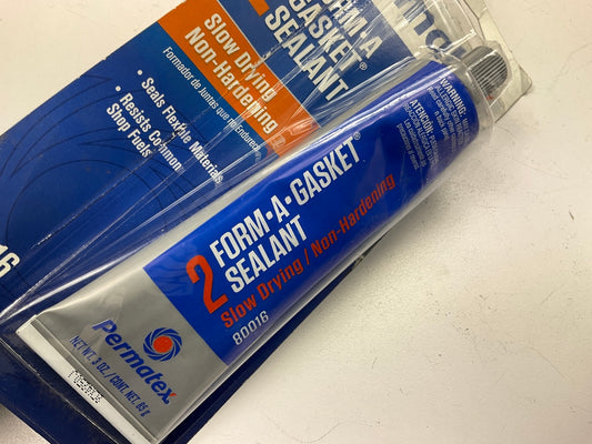 (2) Permatex 80016 Form-A-Gasket Non-Hardening No. 2 Sealant Sellador - 3oz Tube