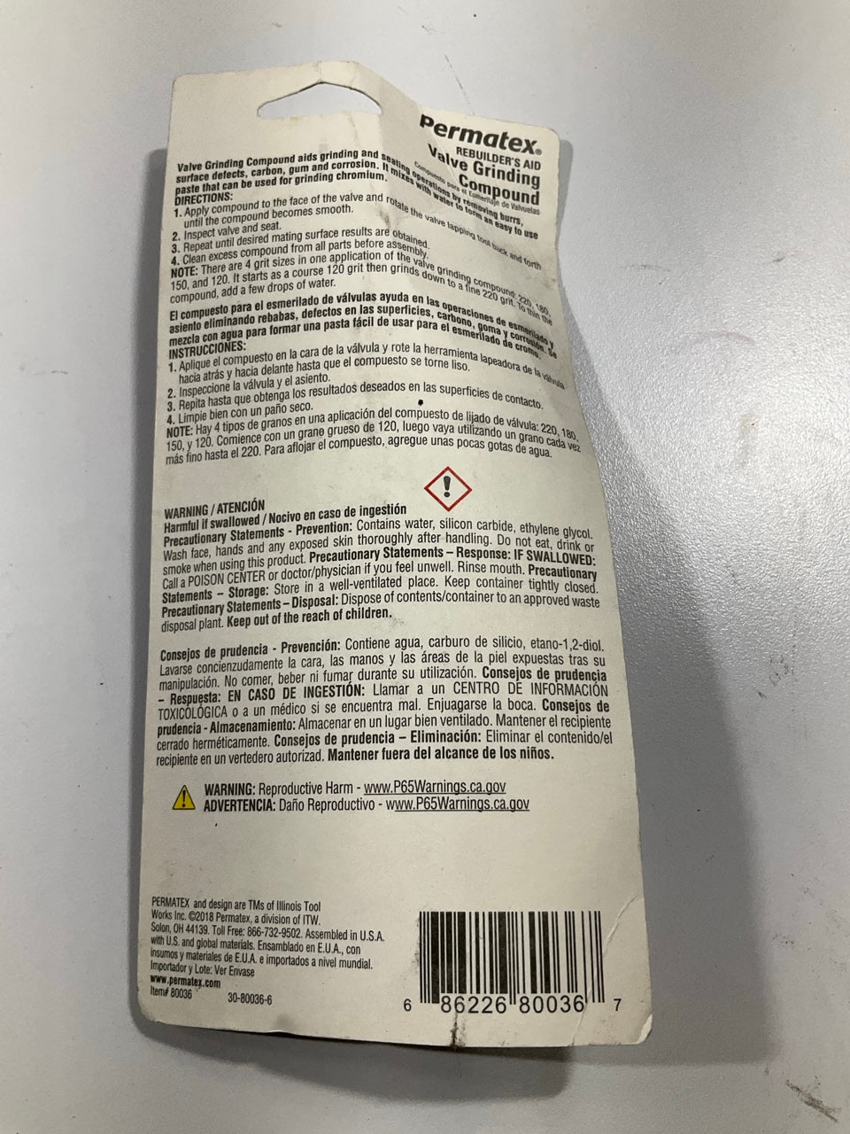 Permatex 80036 Valve Grinding Compound 1.5 Oz Tube