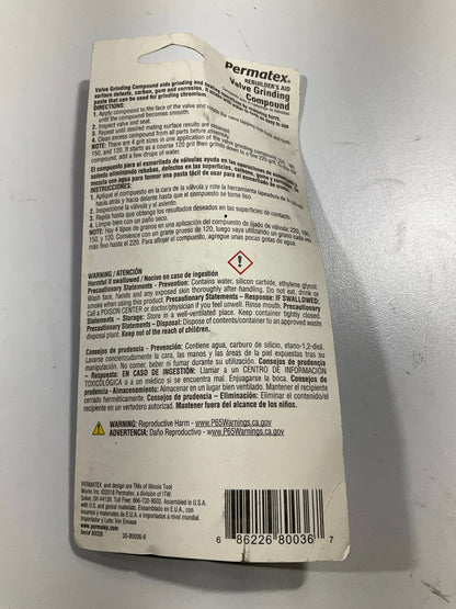 Permatex 80036 Valve Grinding Compound 1.5 Oz Tube
