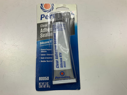 Permatex 80050 Clear RTV Silicone Adhesive Sealant 3oz Tube General Purpose