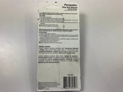 Permatex 80050 Clear RTV Silicone Adhesive Sealant 3oz Tube General Purpose