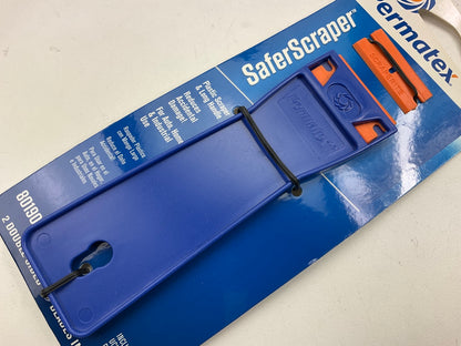 Permatex 80190 SaferScraper Plastic Scraper With 6 In. Handle And 2 Blades, Blue