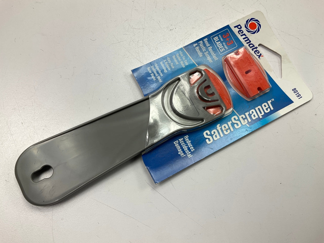 Permatex 80191 Safer Scraper Plastic Scraper And Long Handle Reduces Damage
