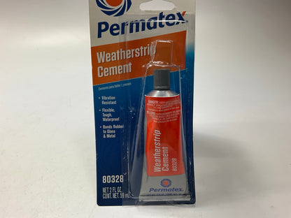 Permatex 80328 High Strength Weatherstrip Adhesive Cement Liquid, 2 Fl Oz