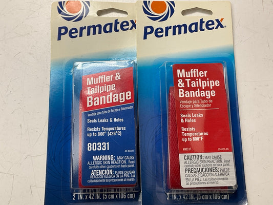 2 Permatex 80331 Muffler & Tailpipe Bandages 84 Sq. In. For Exhaust System Holes