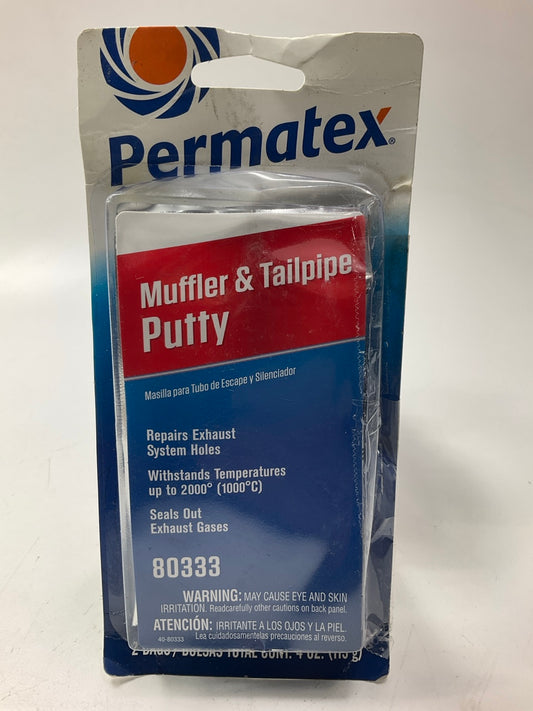 Permatex 80333 Muffler & Exhaust Tailpipe Repair Putty,  4oz (2 Bags)