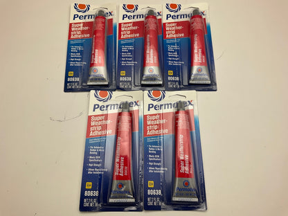 (5) Permatex 80638 Super Weatherstrip Adhesive, 2oz. Tube