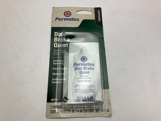 Permatex 80729 Disc Brake Quiet Paste - Stop Brake Squeal - Two (2) Pouches