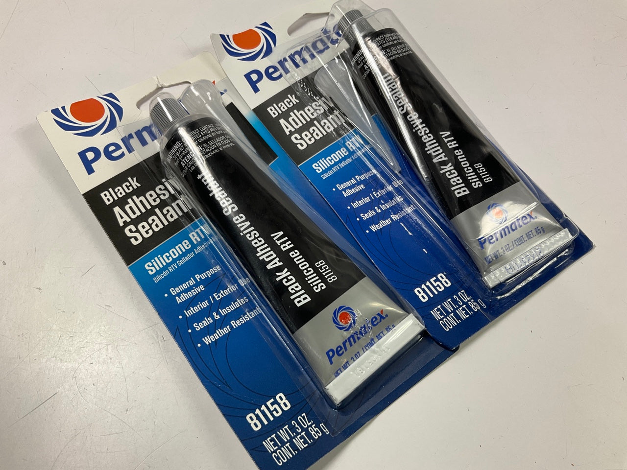 (2) Permatex 81158 Black RTV Silicone Adhesive Sealant Gasket Maker 3 Oz