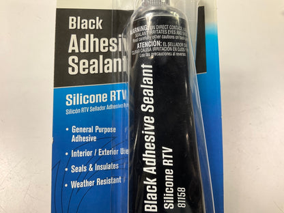 (2) Permatex 81158 Black RTV Silicone Adhesive Sealant Gasket Maker 3 Oz