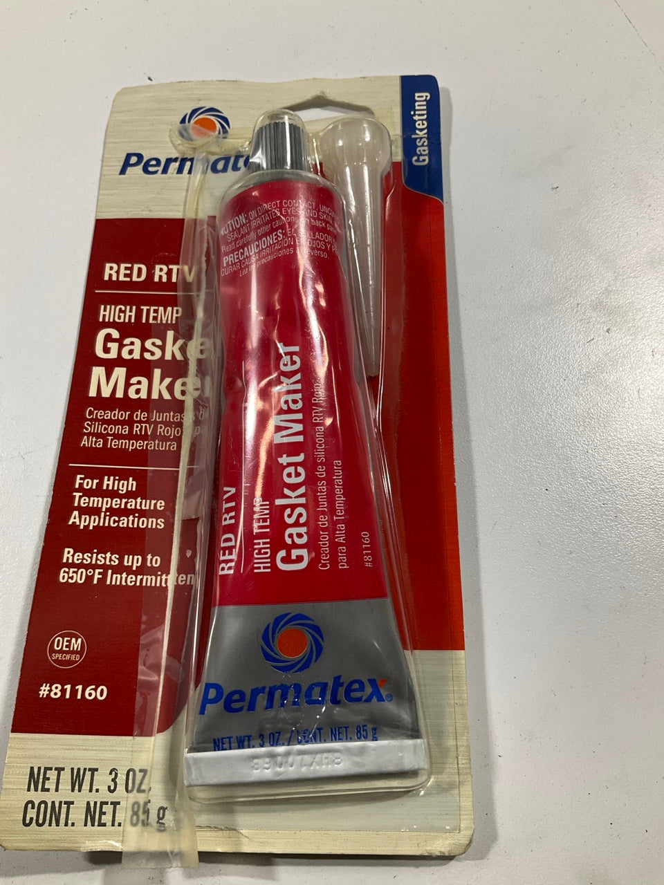 Permatex 81160 High Temperature Red RTV Silicone Gasket Maker - 3oz Tube
