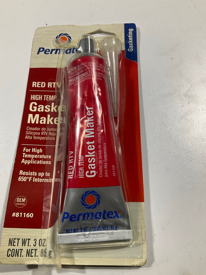 Permatex 81160 High Temperature Red RTV Silicone Gasket Maker - 3oz Tube