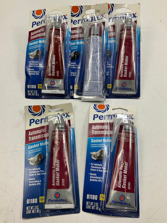 (5) Permatex 81180 Automatic Transmission RTV Sealant 3 Oz. Tube Gray
