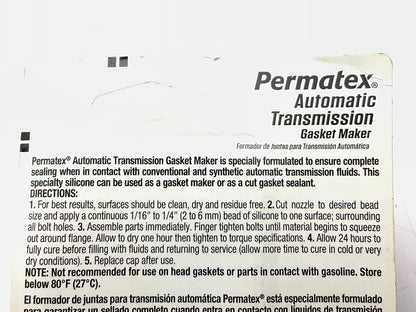 Permatex 81180 Automatic Transmission RTV Sealant 3 Oz. Tube Gray