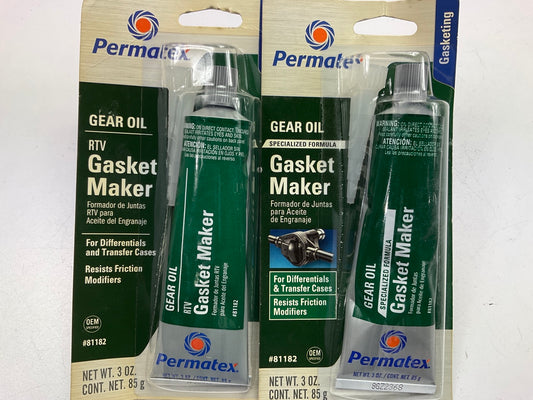 (2) Permatex 81182 Gear Oil RTV Gasket Making Compound 3 Oz
