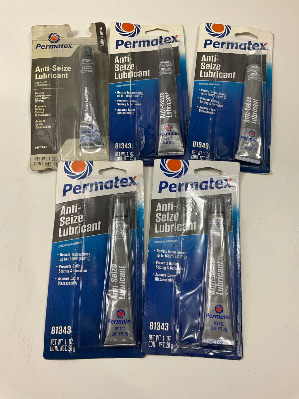 (5) Permatex 81343 Anti-Seize Lubricant Salt Corrosion Moisture Resistant 1 Oz.