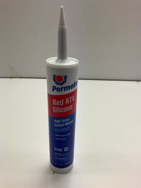 PERMATEX 81409 Red RTV Silicone Sealant 11oz High Temp Gasket Marker Tube