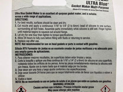 (2) Permatex 81724 Ultra-Blue RTV Silicone Gasket Maker - 3.35oz. Tube