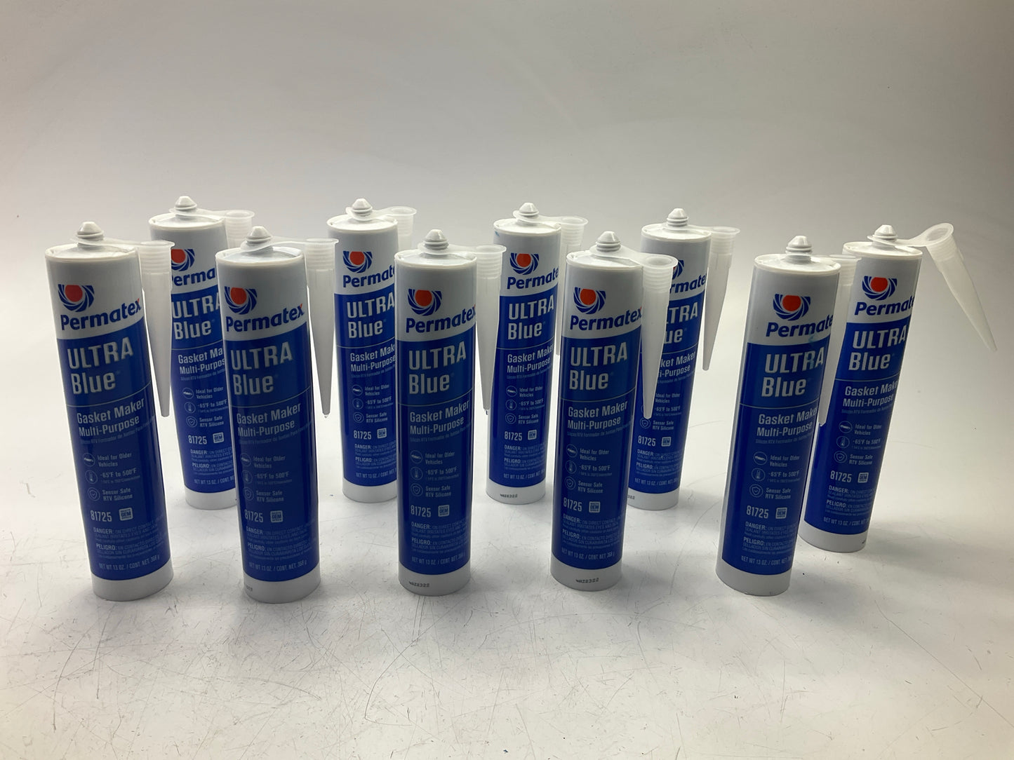 (10) Permatex 81725 Sensor-Safe Ultra Blue RTV Silicone Gasket Maker, 13 Oz.