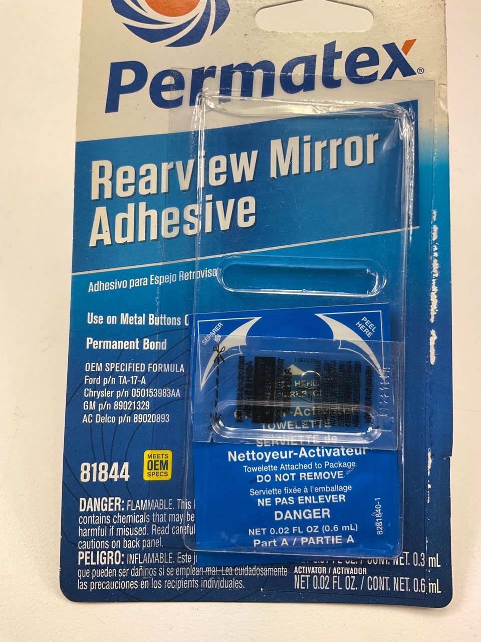 Permatex 81844 Professional Strength Rear View Mirror Adhesive 3oz