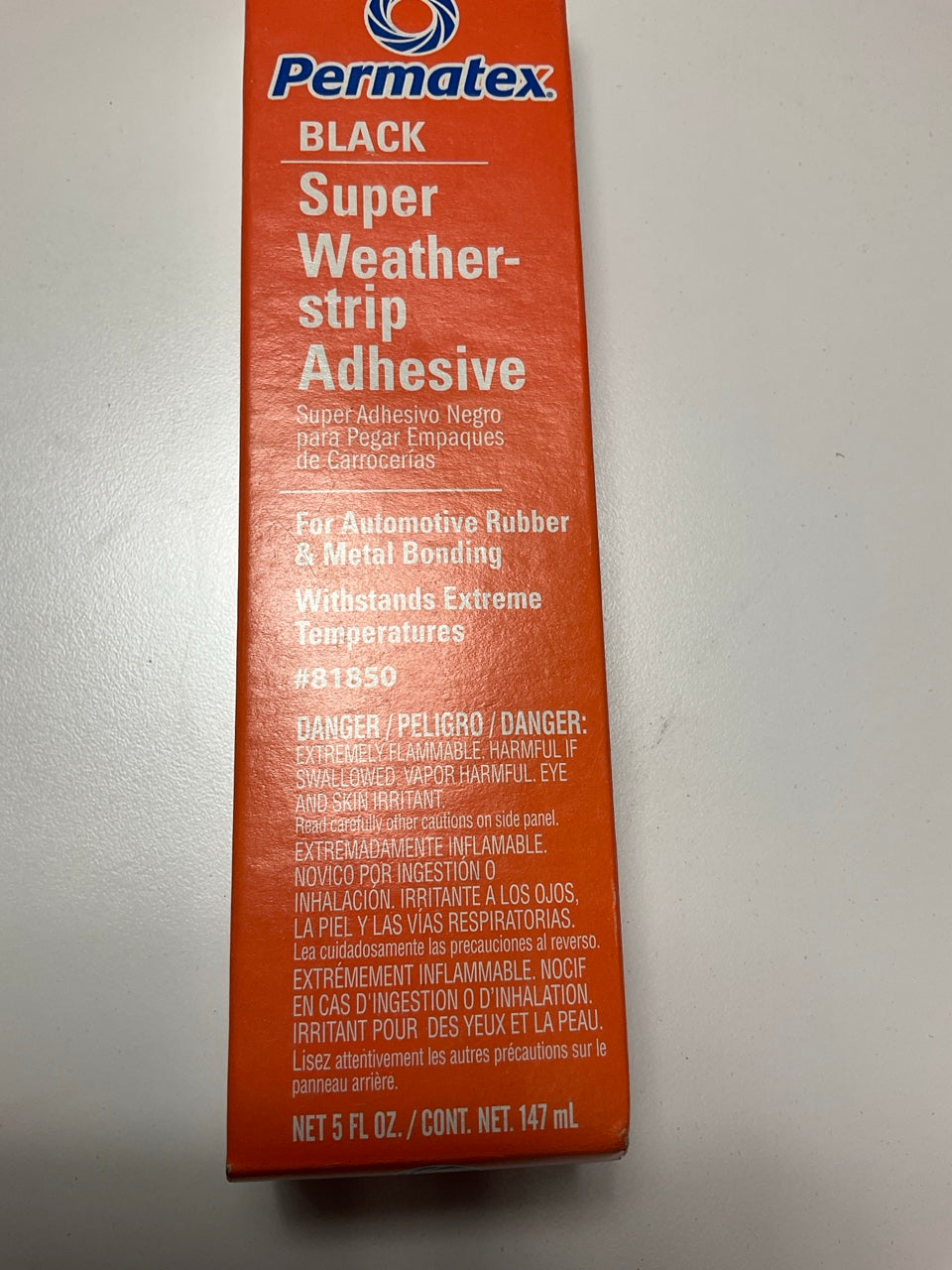 Permatex 81850 Super Black Weatherstrip Adhesive Fast Drying Water Resistant 5oz