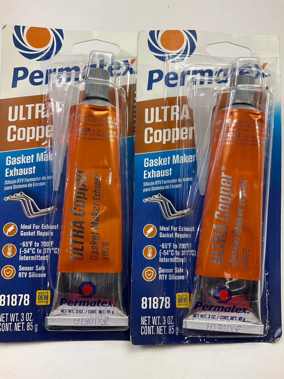 (2) Permatex 81878 Ultra Copper Max HIGH Temperature RTV Silicone Gasket Maker
