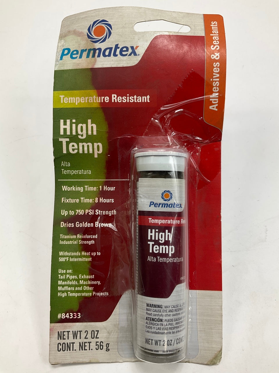 Permatex 84333 High Temp Epoxy Stick 2 Oz, Industrial Strength