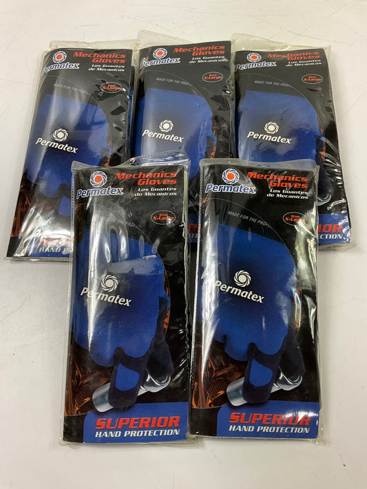 (5) Permatex 85315 Blue & Black Mechanics Gloves - X-Large