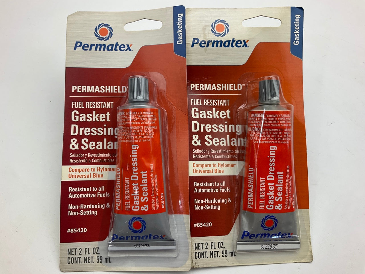(2) Permatex 85420 Fuel Resistant Gasket Dressing & Flange Sealant 2 OZ