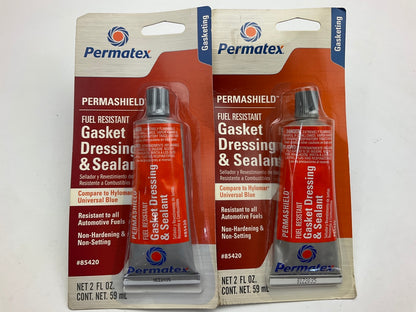 (2) Permatex 85420 Fuel Resistant Gasket Dressing & Flange Sealant 2 OZ