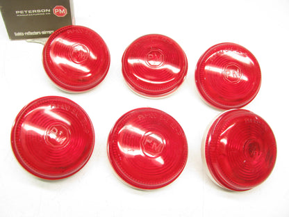 (6) Peterson Manufacturing 101R RED Round Trailer Side Marker Clearance Lights