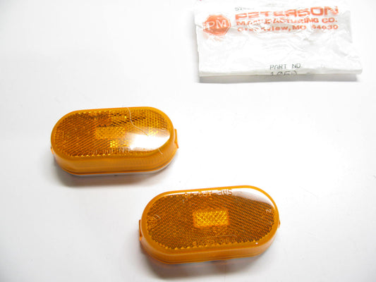 (x2)  Oval Two-Bulb Clearance Marker Light W/reflex Peterson Manufacturing 106A