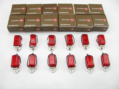 (12) Peterson 107WR 3.18''X1'' Incandescent Clearance Lamp Side Marker RED Lights