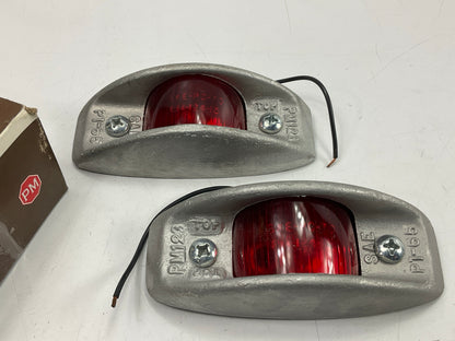 (2) Peterson 123R Steel Armored Red Trailer Clearance Side Marker Light Lamps