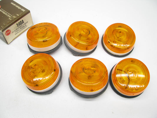 (6) Vintage Peterson 2'' Round Clearance/Side Marker Lights, Amber