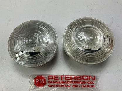 (2) Peterson # 415 4'' Round Clear Lens Back-Up Light Lamp, Made In USA