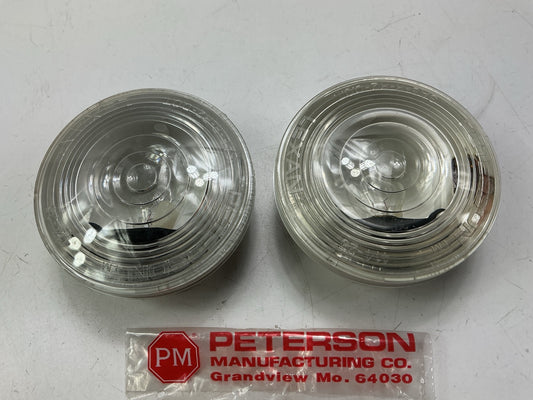 (2) Peterson # 415 4'' Round Clear Lens Back-Up Light Lamp, Made In USA